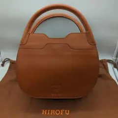 【美品】HIROHU ヒロフ ハンドバッグ Hロゴ イタリア製 ブラウン 茶色
