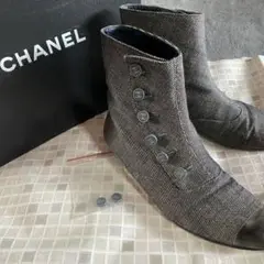 箱付き CHANEL シャネル ハイカット ブーツ 靴 スニーカー