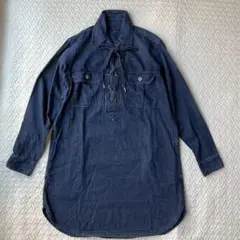 【未使用品】ポロラルフローレン　デニムシャツワンピース　レースアップ　膝丈