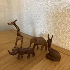 木製動物フィギュア4体セット