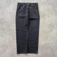 DUNHILL ブラック ストレート デニム パンツ 50 L ストライプ