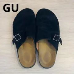 GU リアルレザークロッグサンダル ブラック26cm