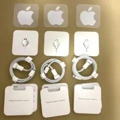 iPhone 充電ケーブル　純正　アップル　ステッカー　simピン　3セット