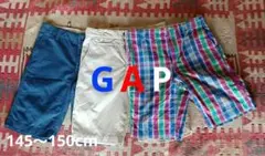★3点セット★ GAP ハーフパンツ ネイビー・ベージュ・チェック・150cm