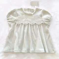 襟フリル　半袖シャツ　女の子　タグ付き新品