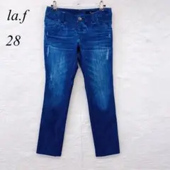 e4822 ラエフ ストレッチブルーデニムパンツ 28 レディース ヴィンテージ