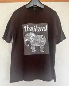 象デザイン ブラウン Tシャツ XL