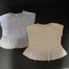 SIMPLEFREE フリルTシャツ 90cm 2枚セット　双子