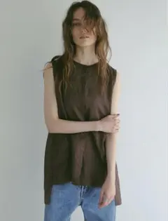 エトレトーキョー サイドボタンアップスリーブレストップス