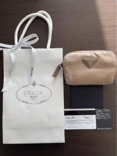 PRADA プラダ ナイロン ポーチ ベージュ