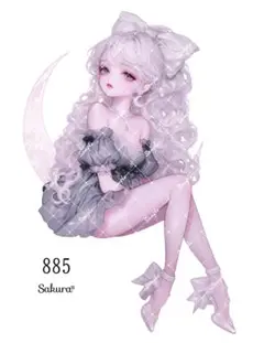 《No.885》オリジナル人物ステッカー 女の子 シール ステッカー