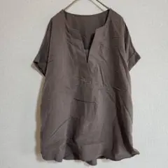 【LOUNIE】（F）スキッパーシャツ/キーネックブラウス/シンプル半袖