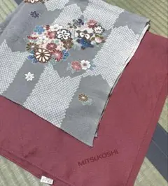風呂敷 2枚セット　絹　花柄　三越