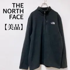 【美品】ノースフェイス 刺繍ロゴ US規格 刻印 ハーフジップ フリース