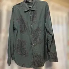 Calvin Klein jeans カルバンクライン　柄シャツ　長袖シャツ 緑