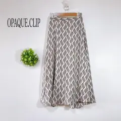【美品】オペークドットクリップ【Ｍ】 ロングスカート マキシ丈　波模様　細見え