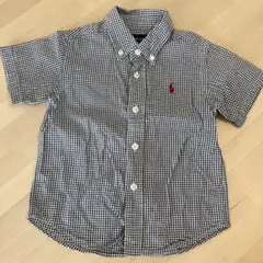 Ralph Lauren 半袖シャツ 白黒たチェック　90