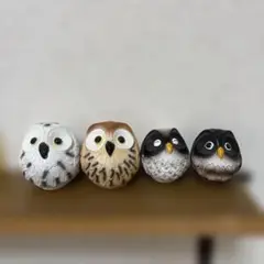 フクロウの置物4点セット