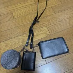 CYDA 黒 コインケース ストラップ付き