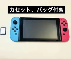 Nintendo Switch 青/赤 本体　カセット2本、カバー付き