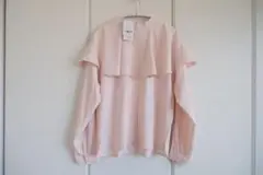 未使用タグ付き　ピンクフリル長袖シャツ