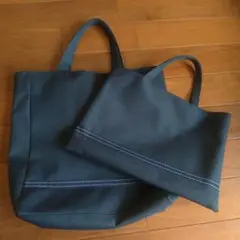 お受験用　親子セット　トートバッグ　ネイビー