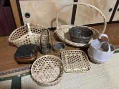 天然素材のバスケットセット 9点セット まとめ売り