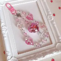 ジャラジャラビーズキーホルダー (ピンク1)