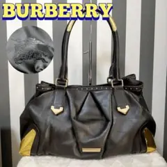 BURBERRY バーバリー レザーバッグ ブラック ゴールド スタッズ