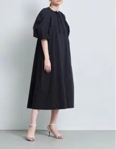 YORI パフスリーブ コットン ワンピース 定価2万8600円