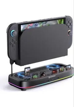 Switch 2用 冷却ファン　ダブルファン　三段階風速 調整可能 RGBライト