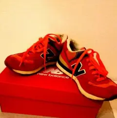 VRBnewbalance 574 レッドブルー スニーカー シューズ