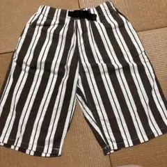 GLOBAL WORK 半ズボン 160サイズ ブラウン・ホワイトストライプ