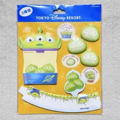 【新品未使用】 ディズニーリゾート限定 リトルグリーンまん メモ&ふせんセット