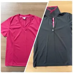 IGNIO イグニオ 2着セット 半袖 ポロシャツ Sサイズ 黒 ピンク