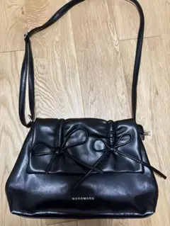 ショルダーバッグ 韓国 リボン 黒