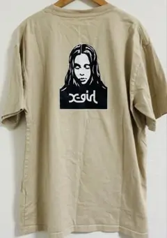 X-girl フェイス Tシャツ ベージュ