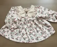 いちご柄 コットンブラウス 80