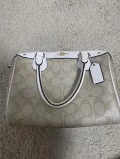 COACH ボストンバッグ ベージュ/ホワイト