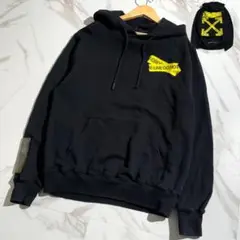レア　off-white　オフホワイト　ファイアーテープ　アロー　ロゴ　パーカー
