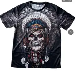 インディアンスカルブラックTシャツ