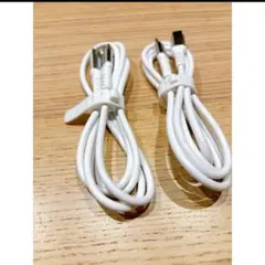 USB-C & USB-C ケーブル 絡まないケーブル 65W 2個 白色