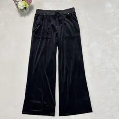 バレンサスポーツ ベロアパンツ ゆったり ストーンロゴ ブラック 40