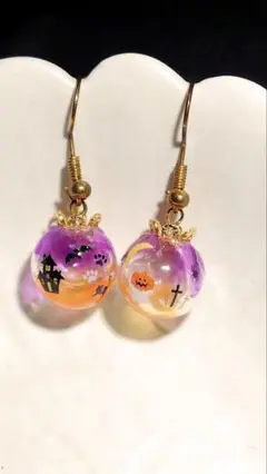 Ｎｏ．449 ハンドメイドピアス ハロウィン