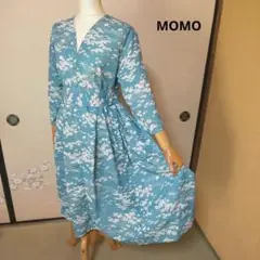 化繊 ウエストリボン付きタック入りワンピース♪着物リメイク