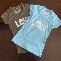 インナープレス　Tシャツ　140㎝　刺繍入り　水色　茶色　２枚セット