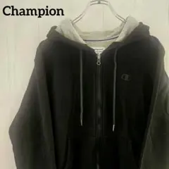 【希少】チャンピオン CHAMPION パーカー フルジップ ブラック M