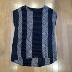 着物リメイク　チュニック　大島紬　フリーサイズ