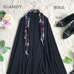極美品☆ GLAMDY グラムディ フラワー柄 スカーフ付き ストール ジレ