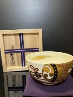 真葛香斎　宮川香斎作　色絵　祭り太鼓　茶碗